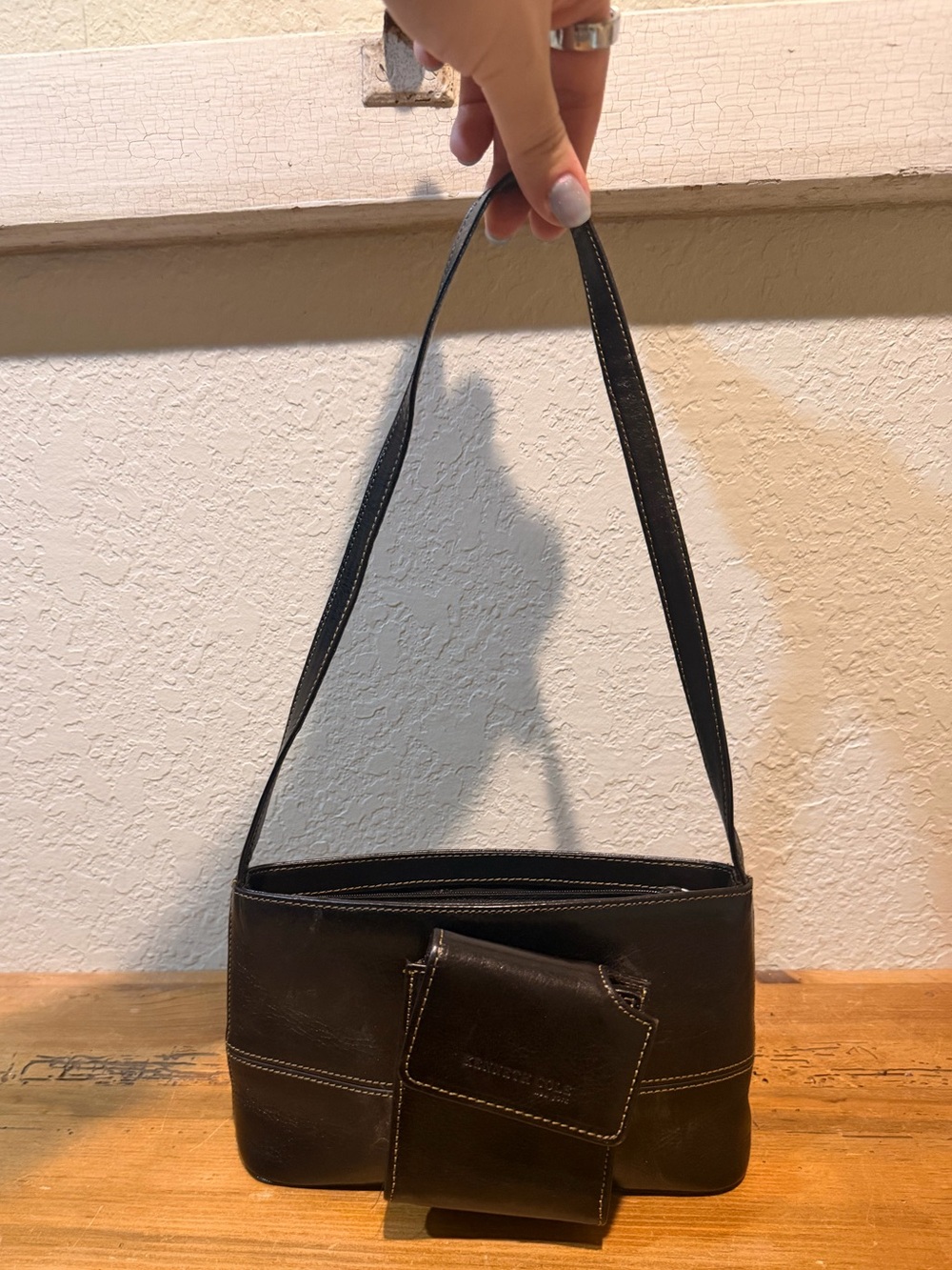 VTG 90s NWOT Kenneth Cole 100% Leather Cell Phone Mini Bag